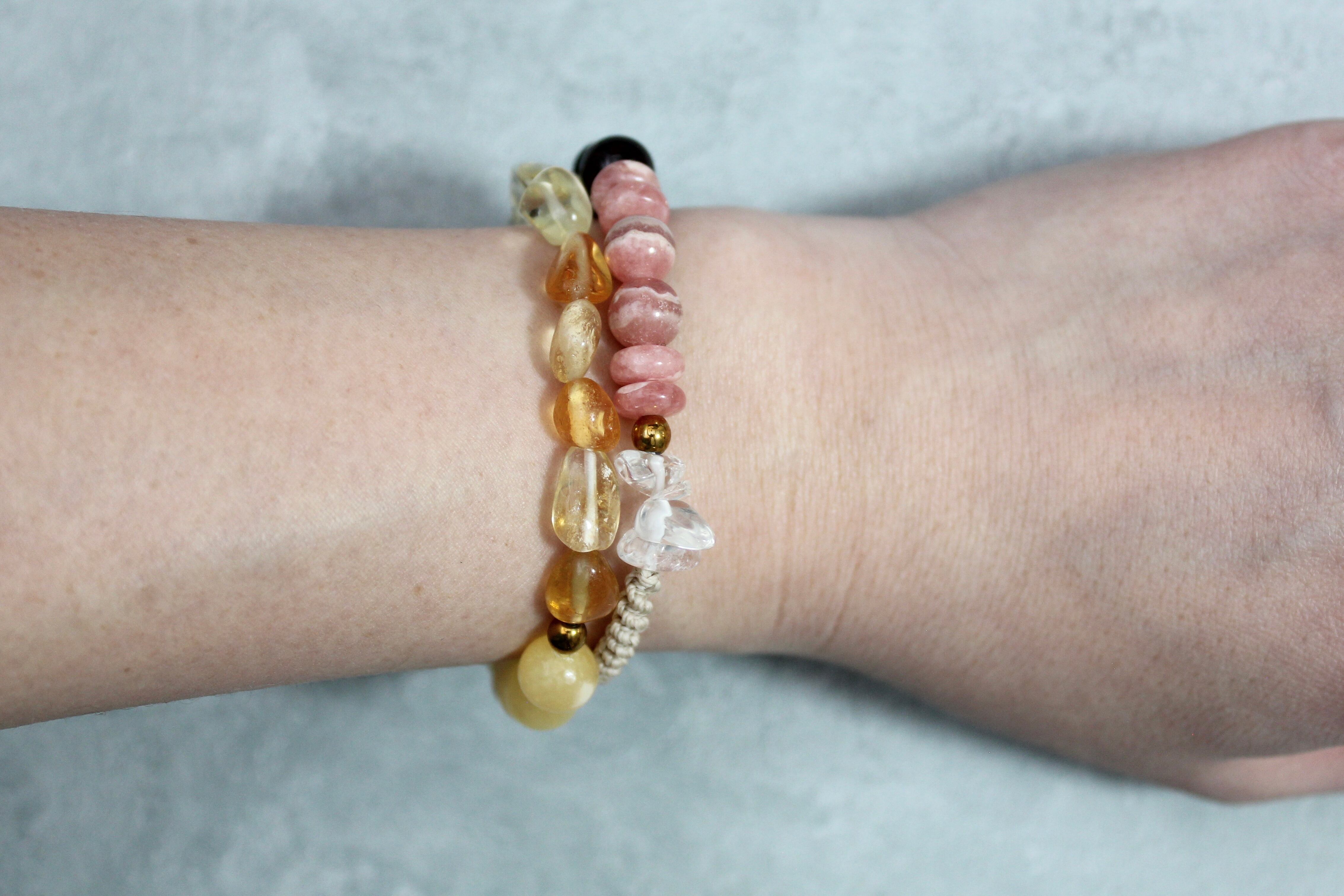 限定1点〉Omamori bracelet - 3 -(内周16cm)【パワーストーン×Macrame