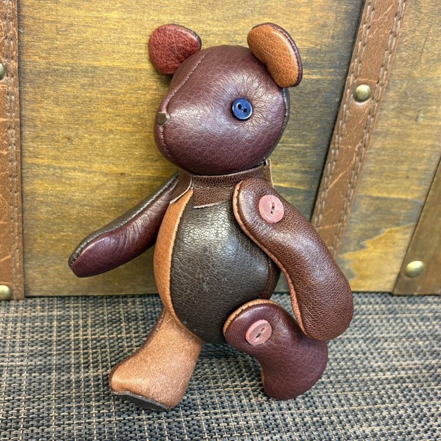 【ジビエレザー鹿革】のベルベア★マイスターの手作り「ベルズベア」カラフルブラウン×ワイン系　写真の1点販売です