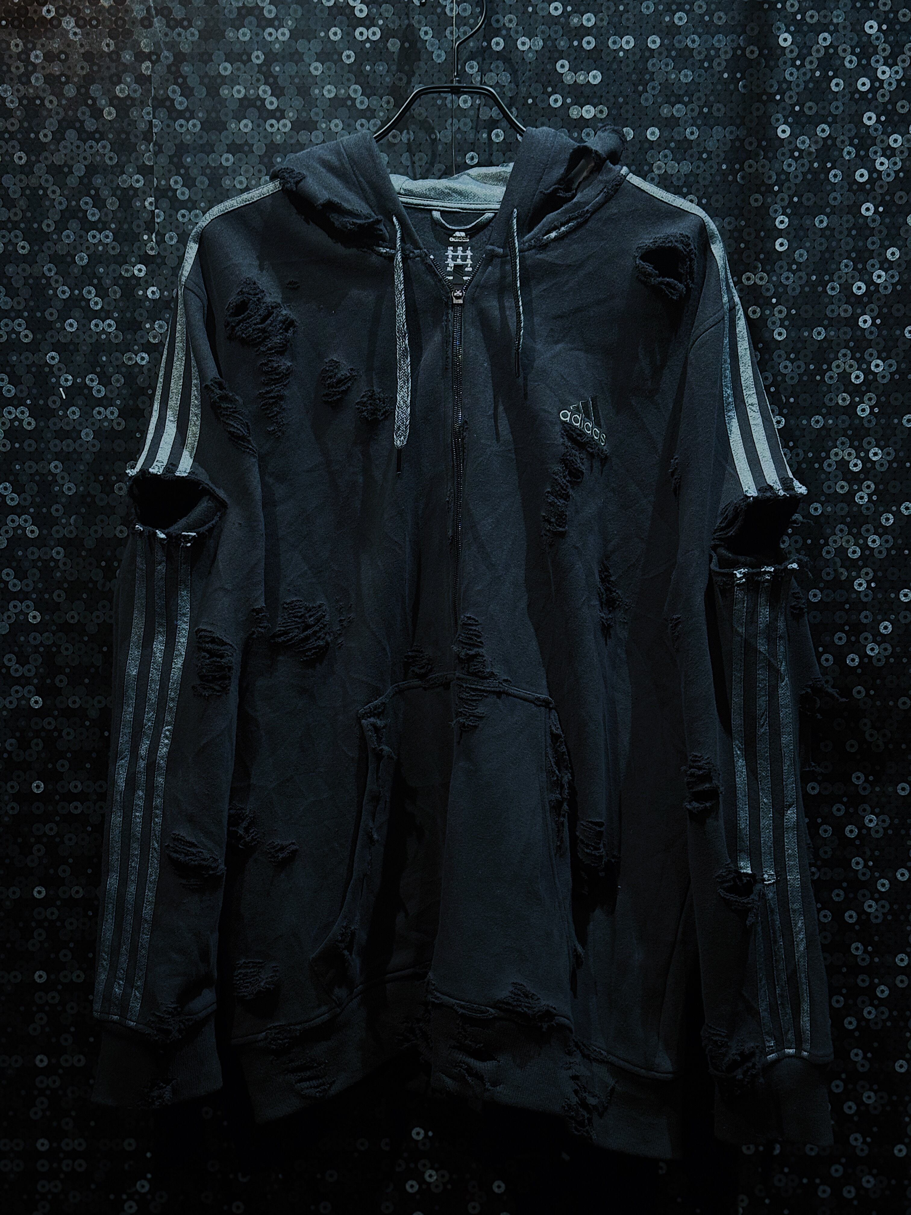 【ÆIEM】original"boro"remake adidas performance logo full zip hoodie