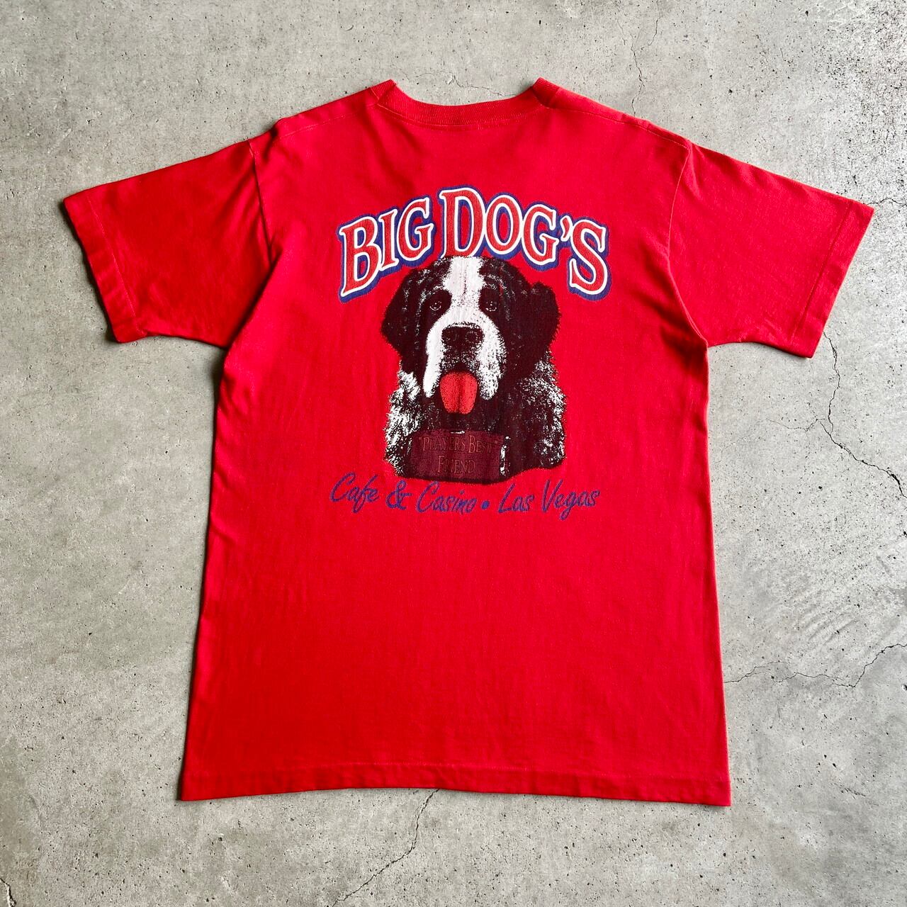 ★90s BIG DOGS ヘンリーネック Tシャツ 犬 アニマル 刺繍 緑