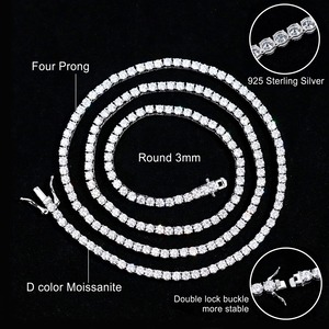 SOLEANCE Tennis Necklace 4mm 18inch / Moissanite / Silver925