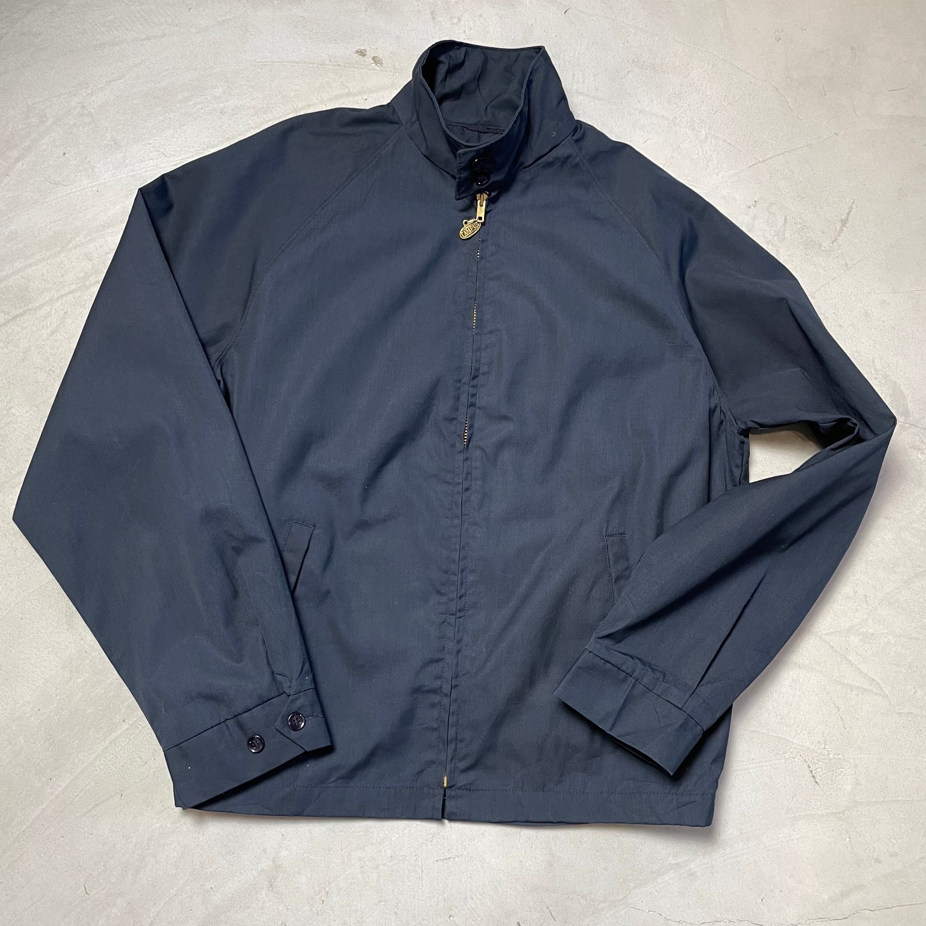 アメリカ製 チャーム付 スイングトップ ハリントンジャケット メンズXL 古着 70s ヴィンテージ ビンテージ スポーツジャケット ネイビー 紺色 【ブルゾン・ジャケット】