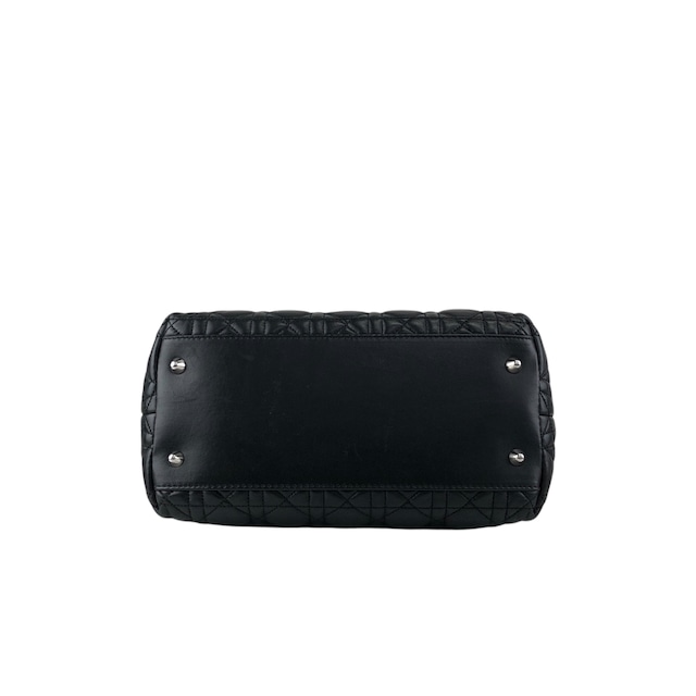 Christian Dior クリスチャン ディオール レディディオール ハンドバッグ ブラック カナージュ ロゴチャーム レザー vintage ヴィンテージ オールド ymgxfh