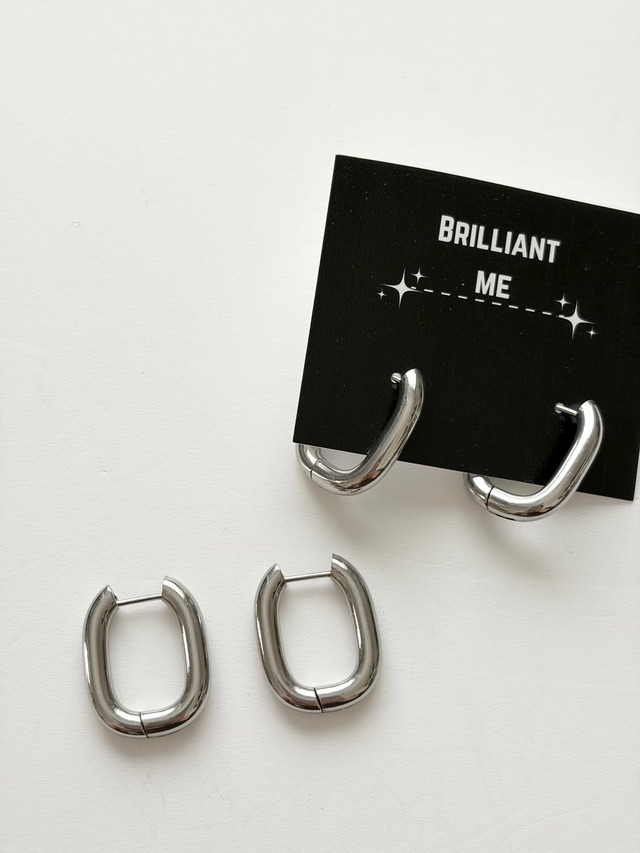 silverフープピアス