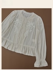 Ancien Velour Lace Frill Blouse F0842