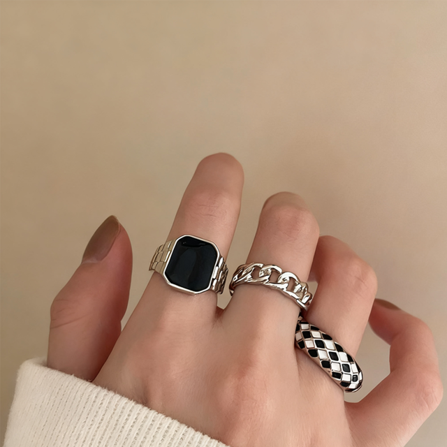 ZJチェッカーボードリング 3点セット