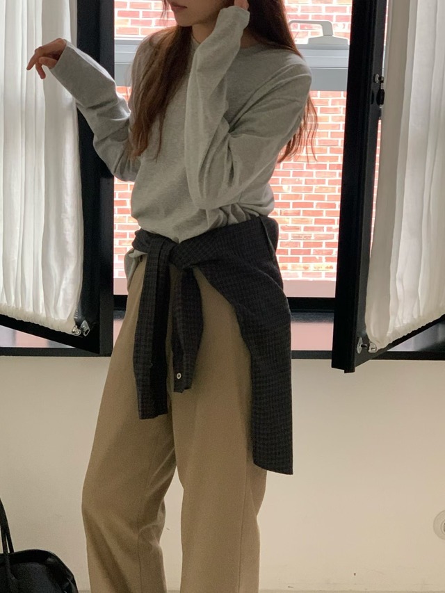 (予約) verveine / Pure brushed cotton long sleeve tee 2color