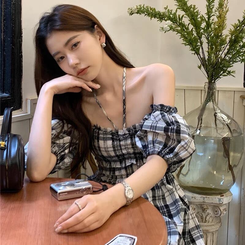 イロンyilon オフショルダー チェック柄 ミニワンピース ︎︎ ︎︎ YILON 2024 WINTER NEW COLLECTION 1/8(wed)21:00 One