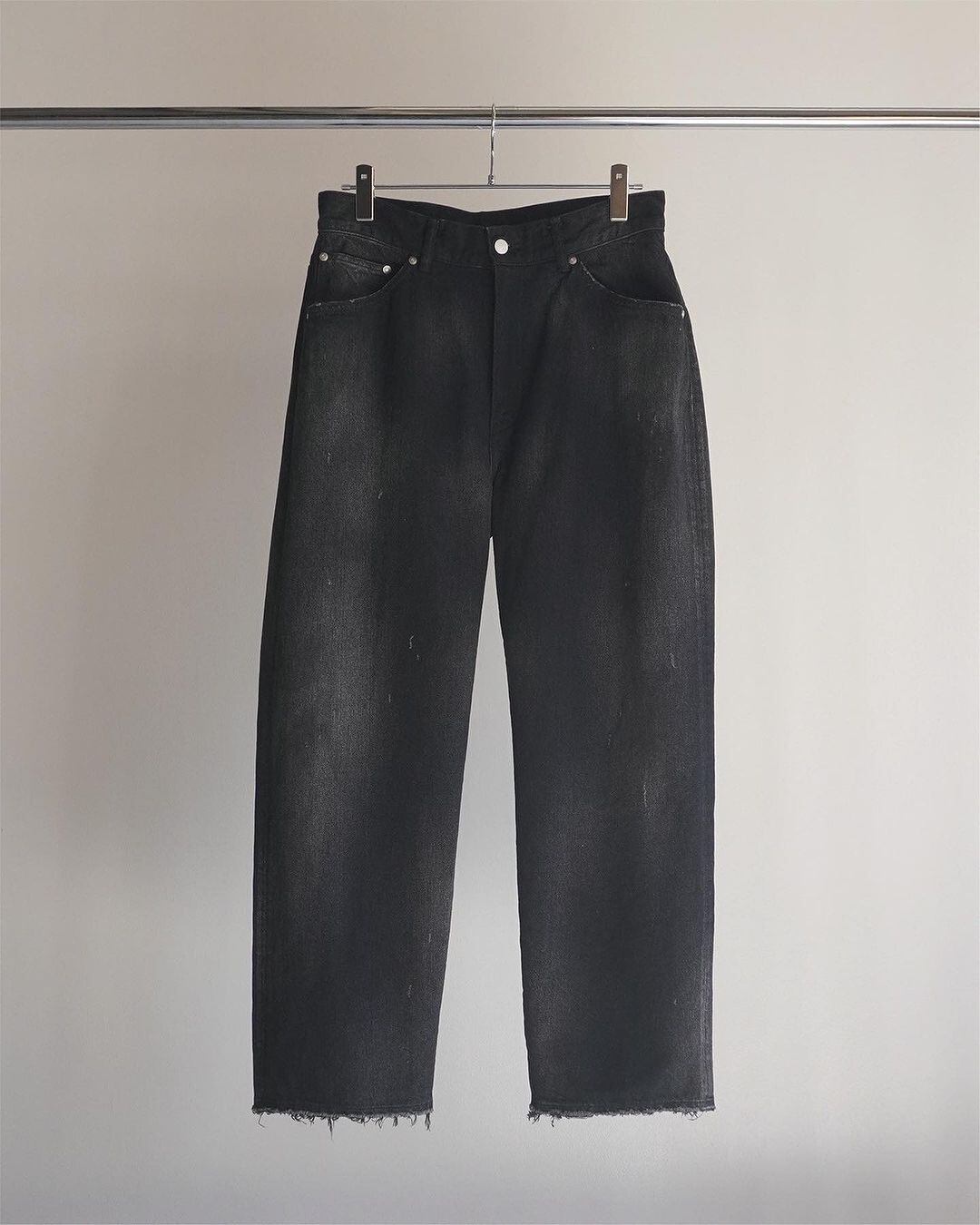 24AW】ANCELLM AGING TAPERED 5P DENIM PANTS (BLACK) ANC-PT57