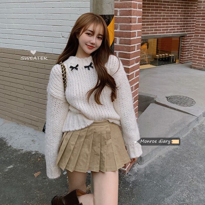 ホワイトセーター レディースニットコート スプリングスタイルクロップドトップス 春物 モンロー29953146562