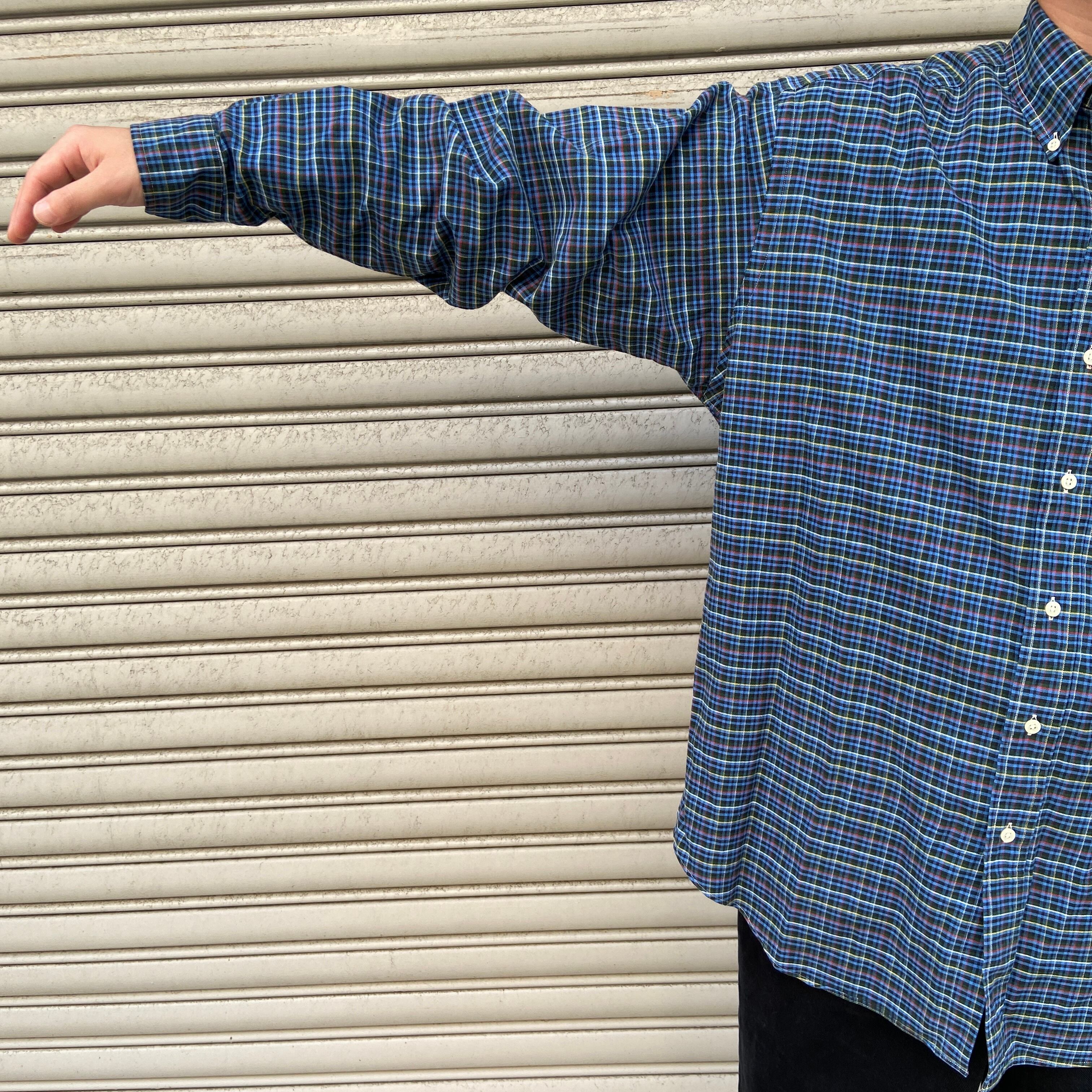 90s ラルフローレン BIGSHIRT チェック柄ボタンダウンシャツ M | 古着 