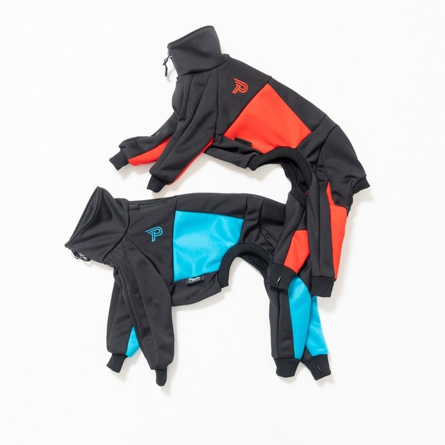 ドッグランジャージ　black × blue  / イタグレ服