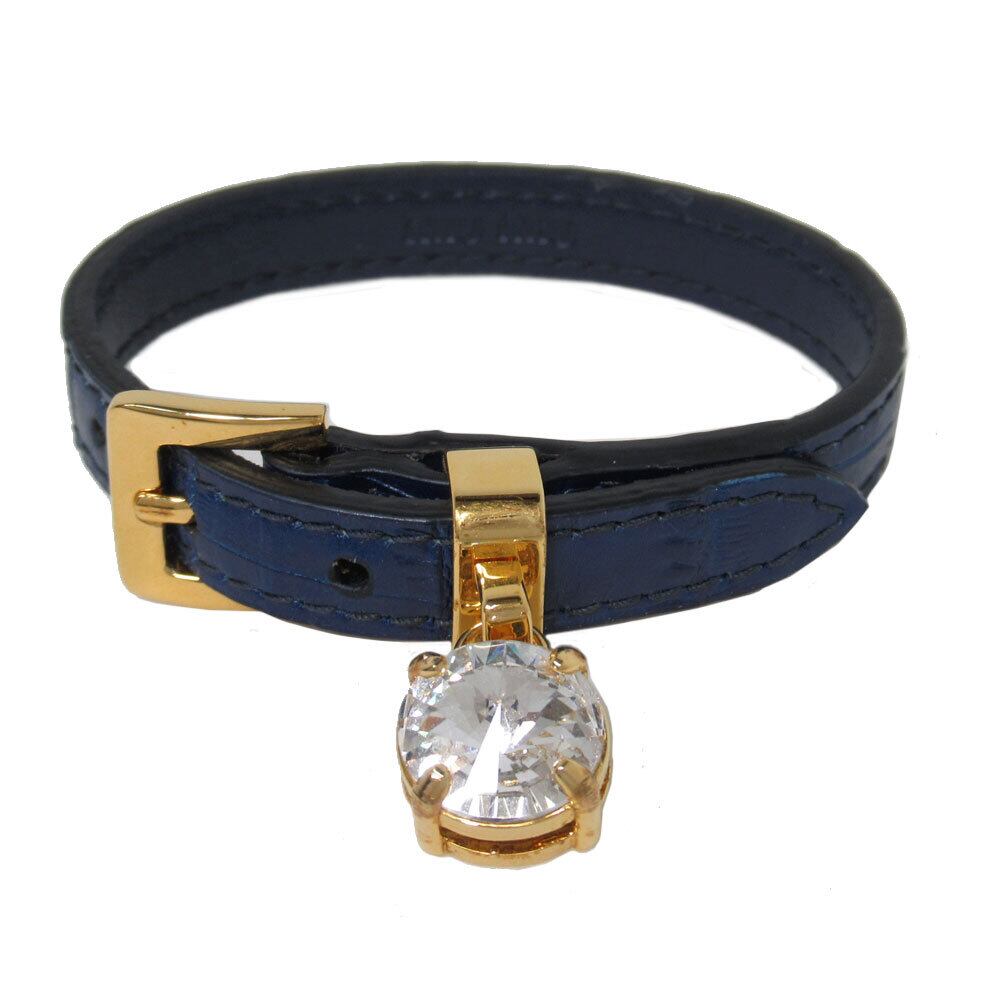 ミュウミュウ ブレスレット Miu Miu レディース アクセサリー 5ib066 クロコ調レザー ラインストーン Mサイズ St Cocco Bluette Itukl