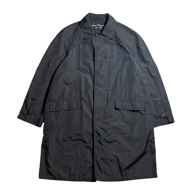 vintage SALVATORE FERRAGAMO black balmacaan coat