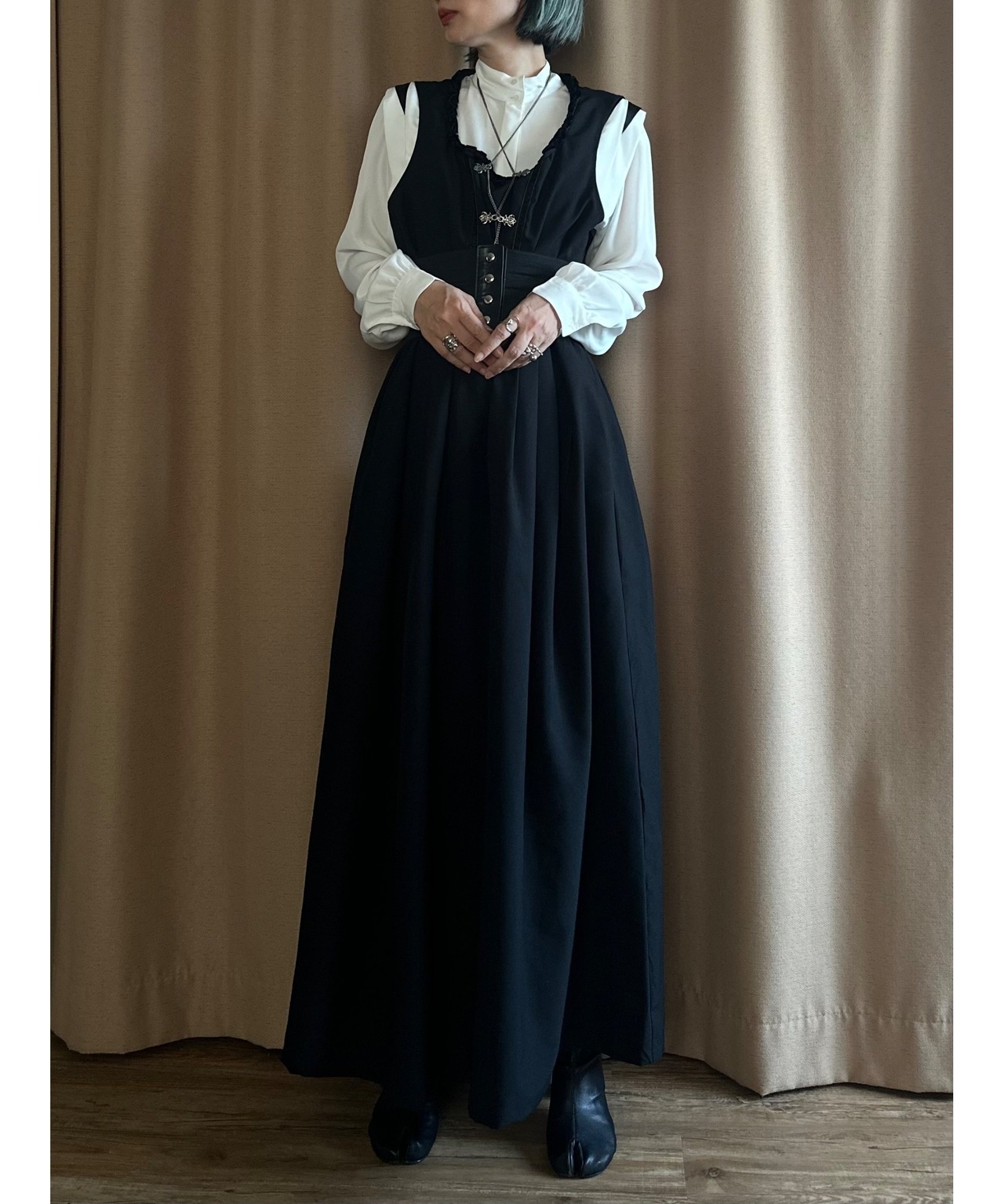 metal chain black vintage dress-4230-7