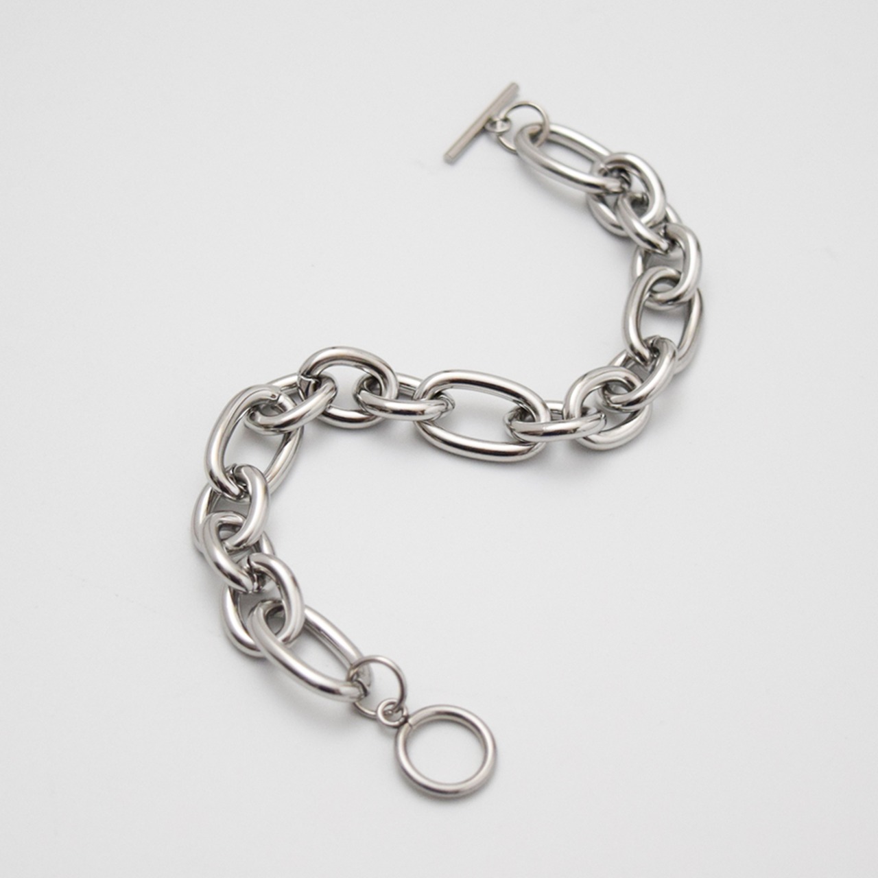 ラウンドチェーンステンレスブレスレットシルバー