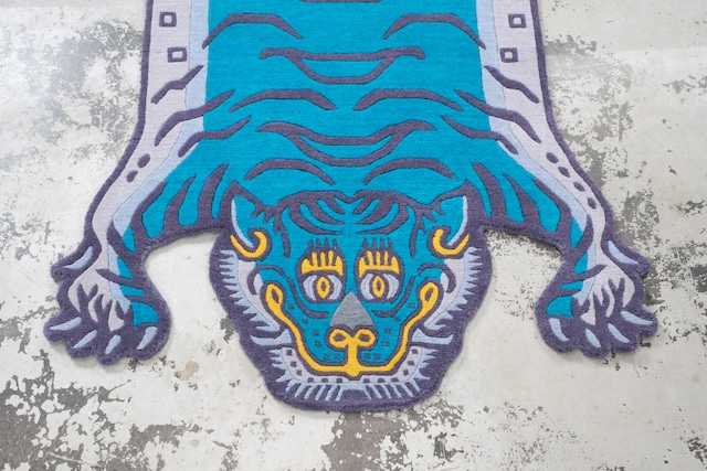 Tibetan Tiger Rug 《Mサイズ•ウール・オリジナル3・ミスティックターコイズ244》チベタンタイガーラグ