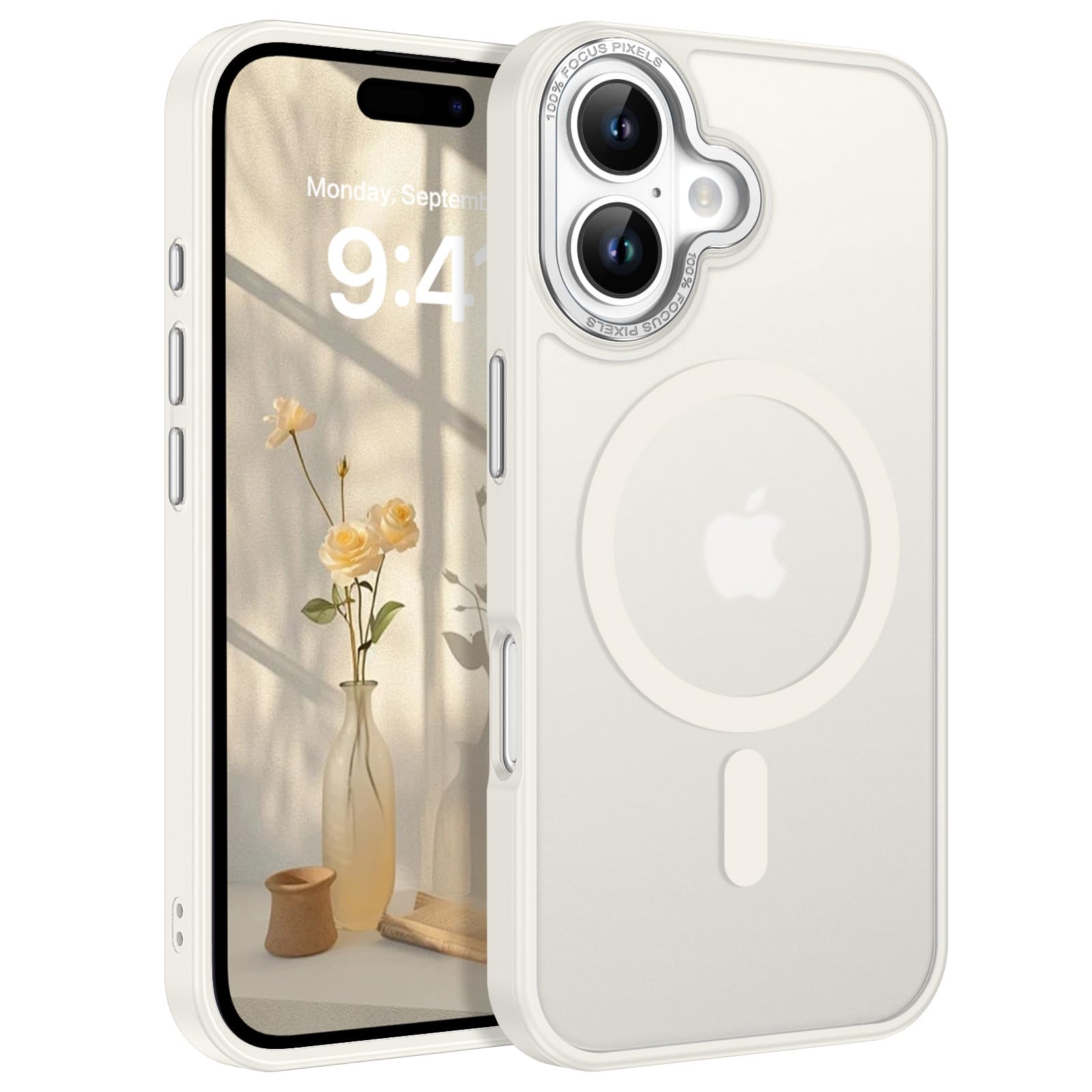 VENINGO iPhone 17 用 ケース MagSafe対応 マグネット搭載 落下防止 耐衝撃 米軍規格 軽量 スリムフィット スマホケース TPU+PC 保護 擦り傷防止 半透明 黄ばみなし 指紋防止 いPhone 17 (2025) カバー 6.3インチ ライトベージュ
