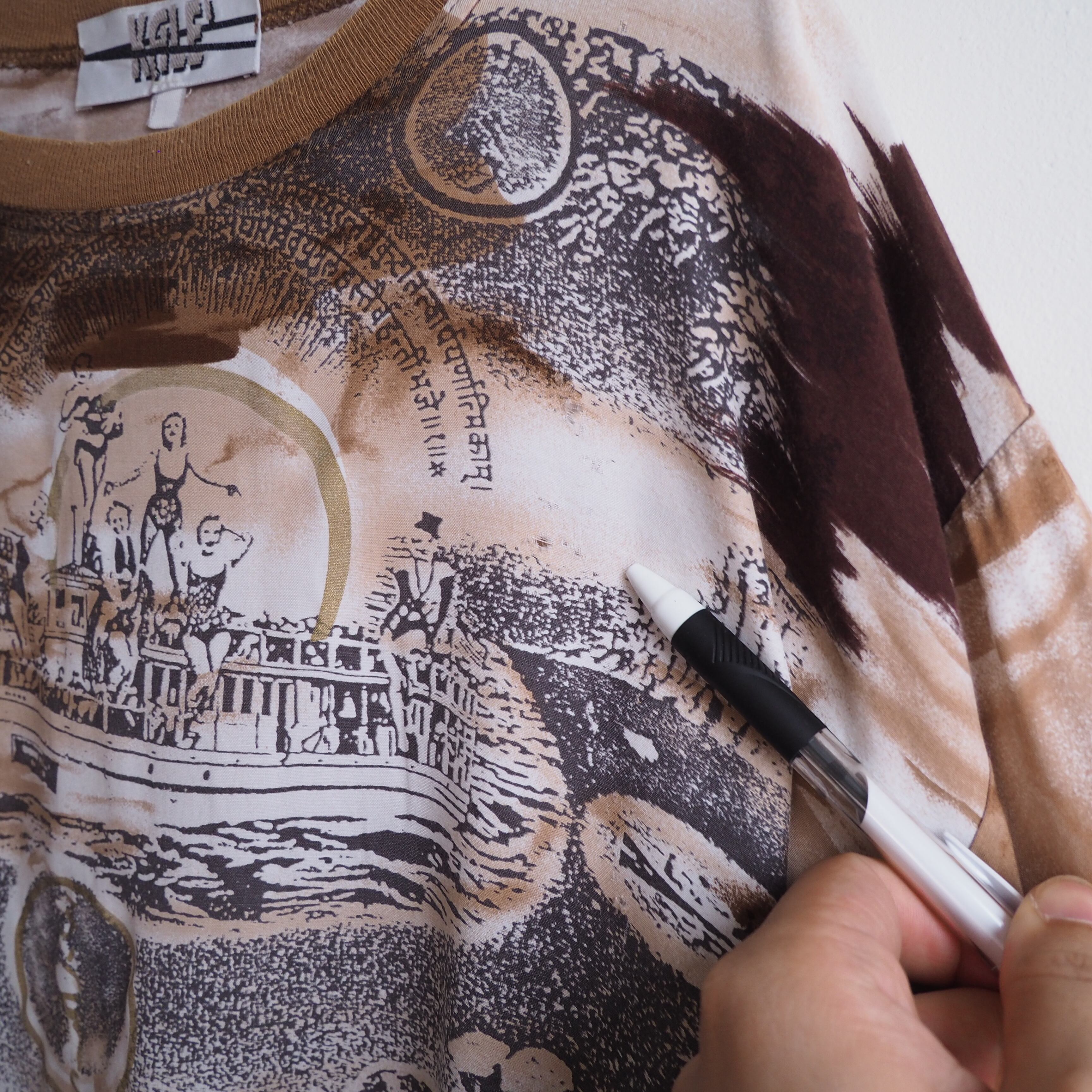 1980 - 90s ” Marilyn Monroe ” Modern Art printed Piece Dyeing vintage loose Rayon Tee