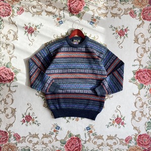 retro color wool knit