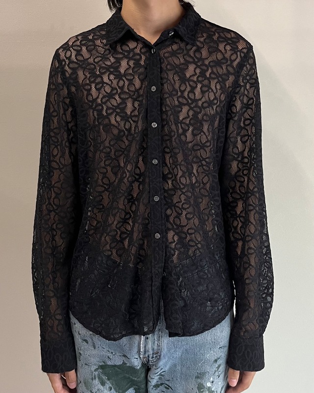 GAP flower design lace sheer shirt
