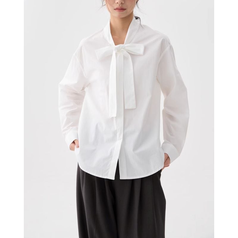 bow tie ribbon blouse 101398