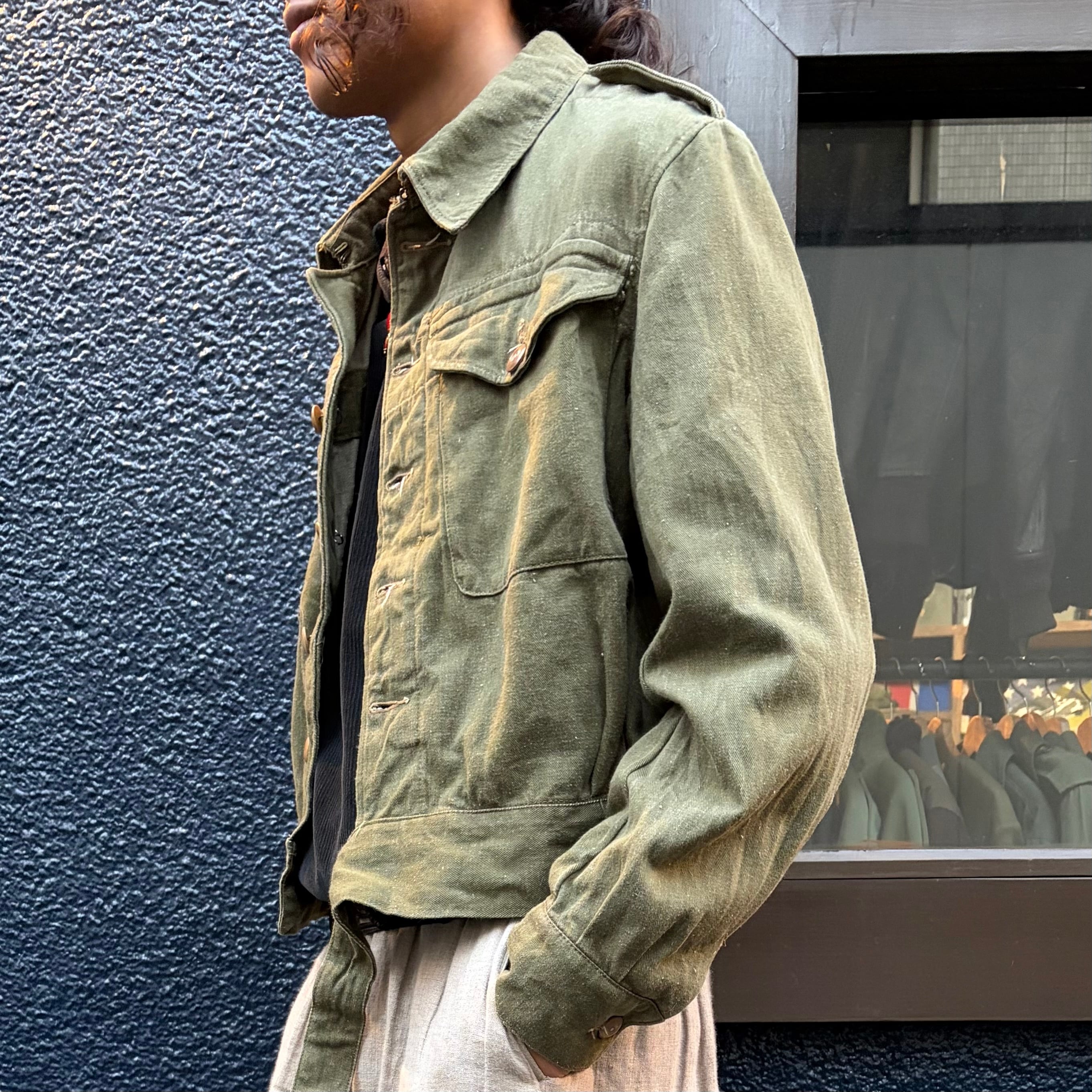 50s イギリス軍 実物 グリーンデニム デニムジャケット フィールド