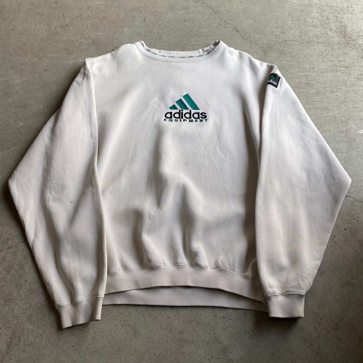 90年代 adidas アディダス EQUIPMENT フロントロゴ刺繍 スウェット 