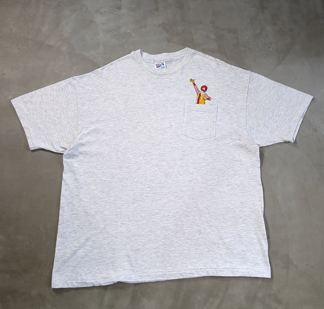 90s McDonald donald embroidery pocket tee 小岩店