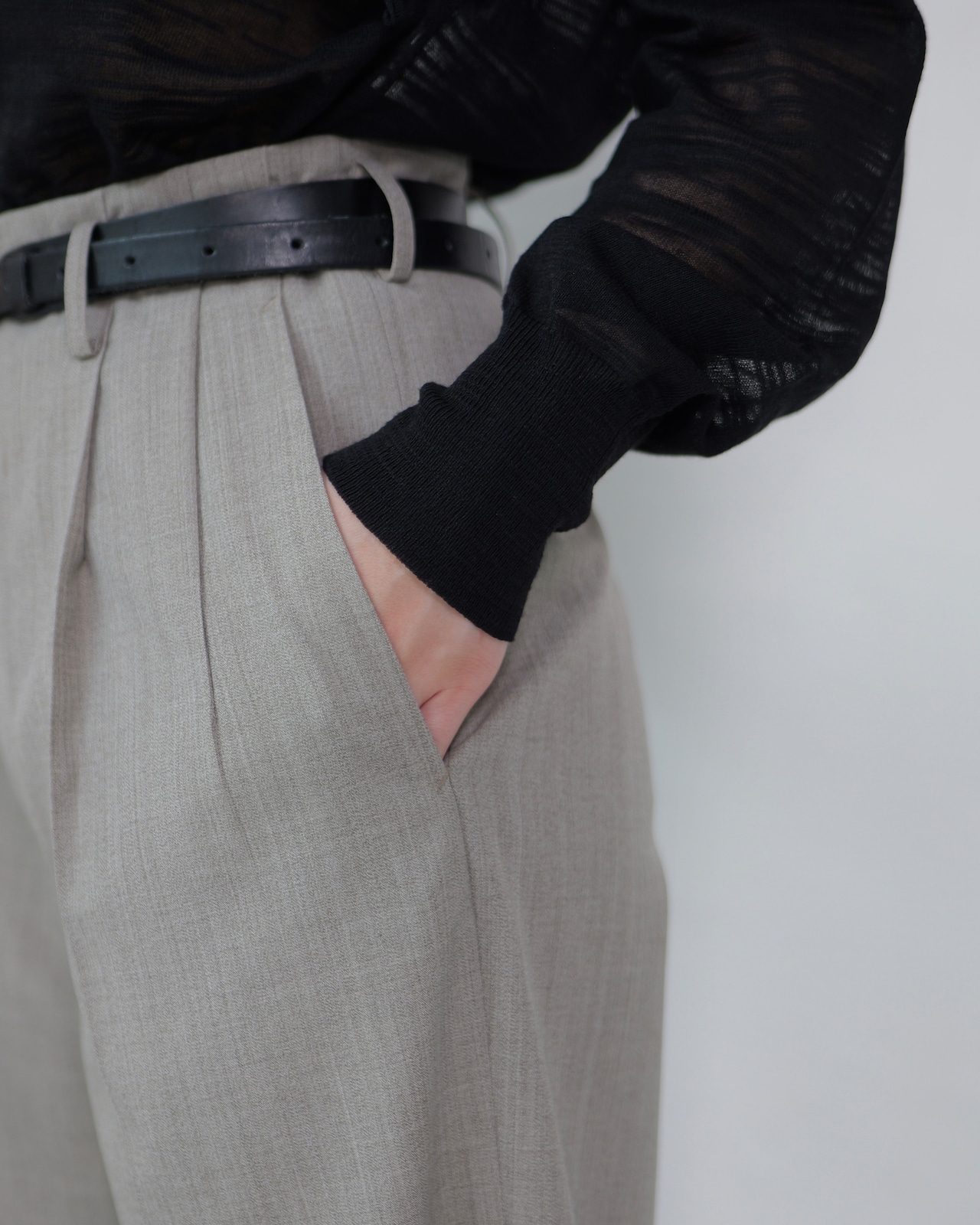 i’m here - UN(I)FORM : GRANDPA PANTS :Beige|制服素材再構築/グランパパンツ
