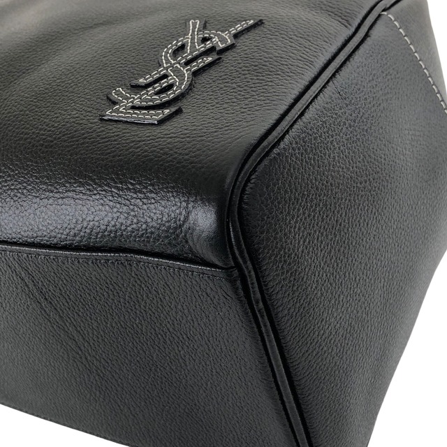 Yves Saint Laurent イヴ・サンローラン ハンドバッグ ブラック YSLステッチ レザー ミニボストン vintage ヴィンテージ オールド bkgyti