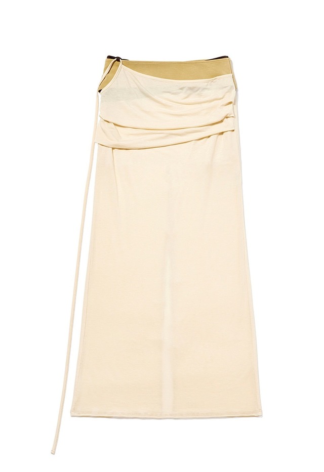 [OPEN YY] CONTRAST TRIM SKIRT, CREAM 正規品 韓国ブランド 韓国通販 韓国代行 韓国ファッション オープン ワイワイ 日本 店舗