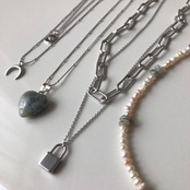 南京錠　 2連ネックレス ［SSN023］