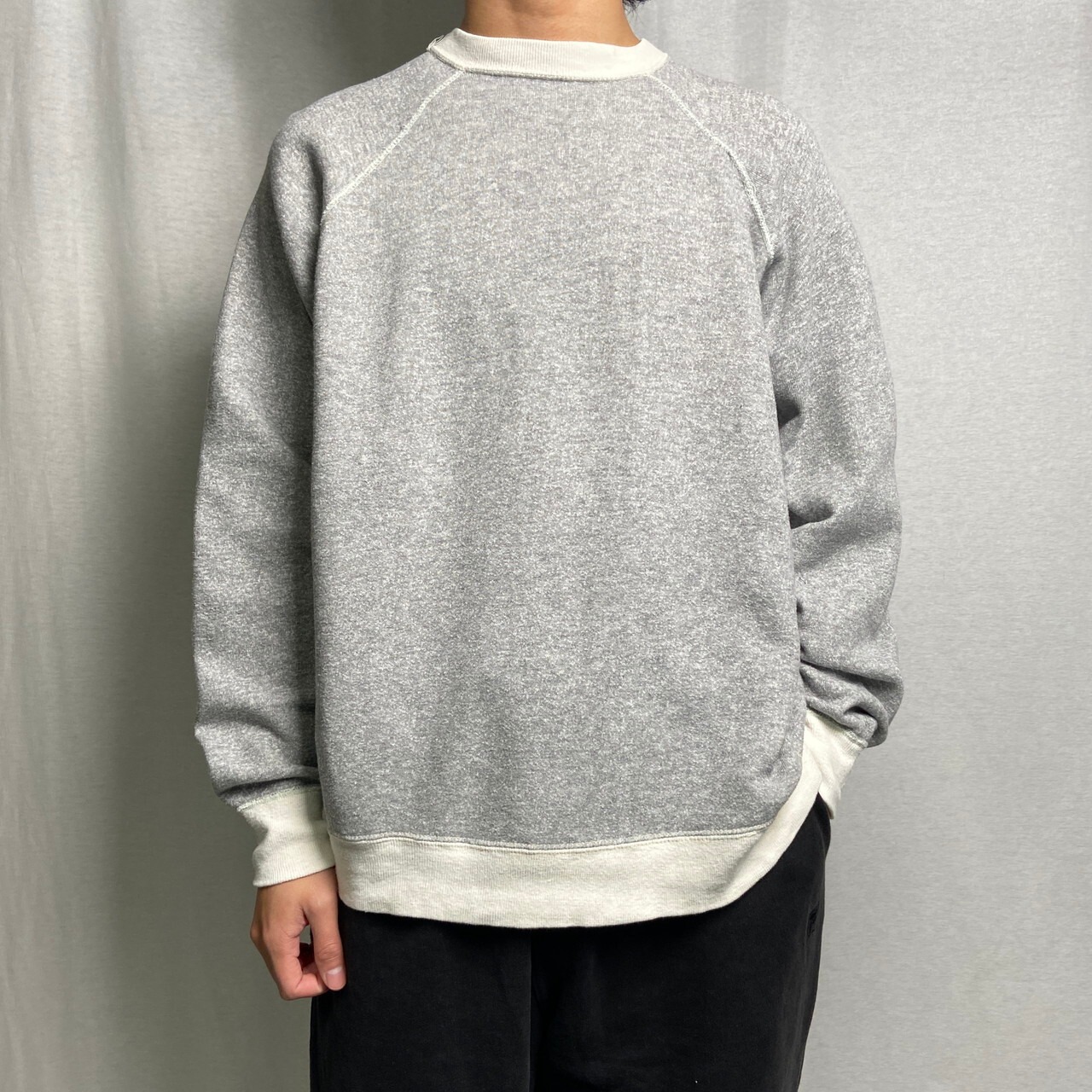 60〜70年代 UNKNOWN ツートンカラー ブランクスウェットシャツ  