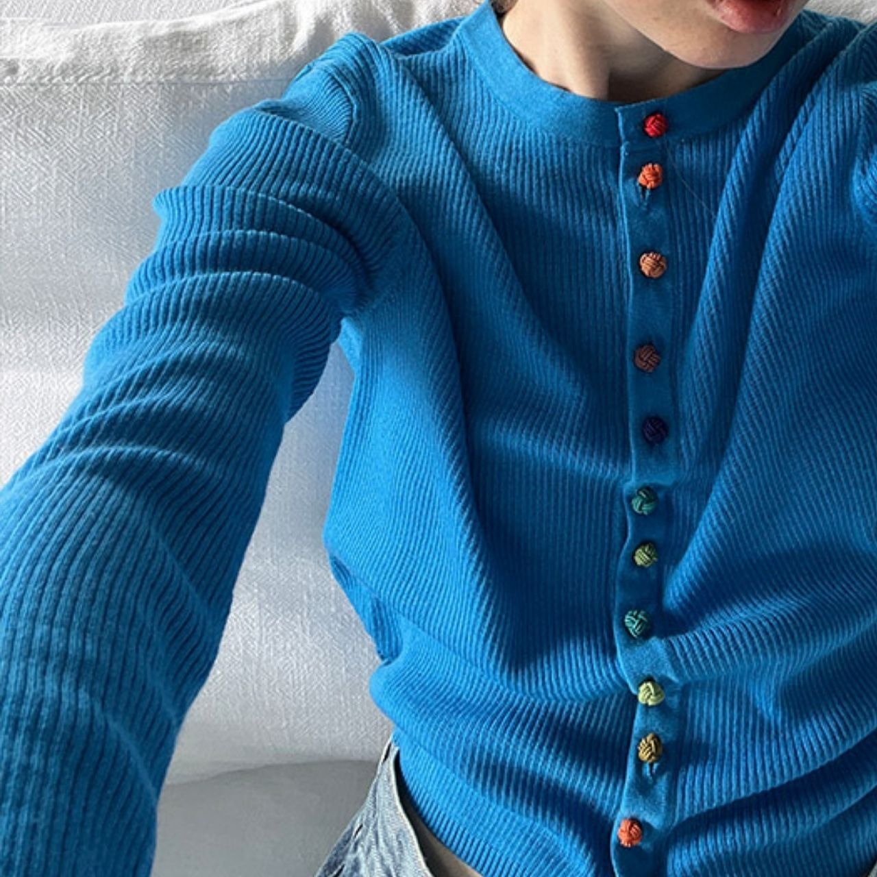 カラフルボタンカーディガン　LT0040004