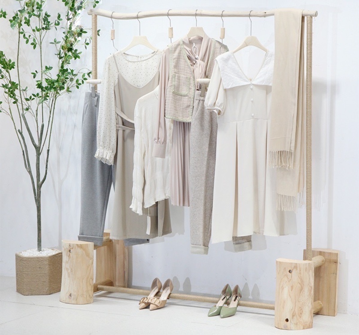 Natural wood hanger rack/ナチュラルウッドハンガーラック【タイプC】 HelloHome