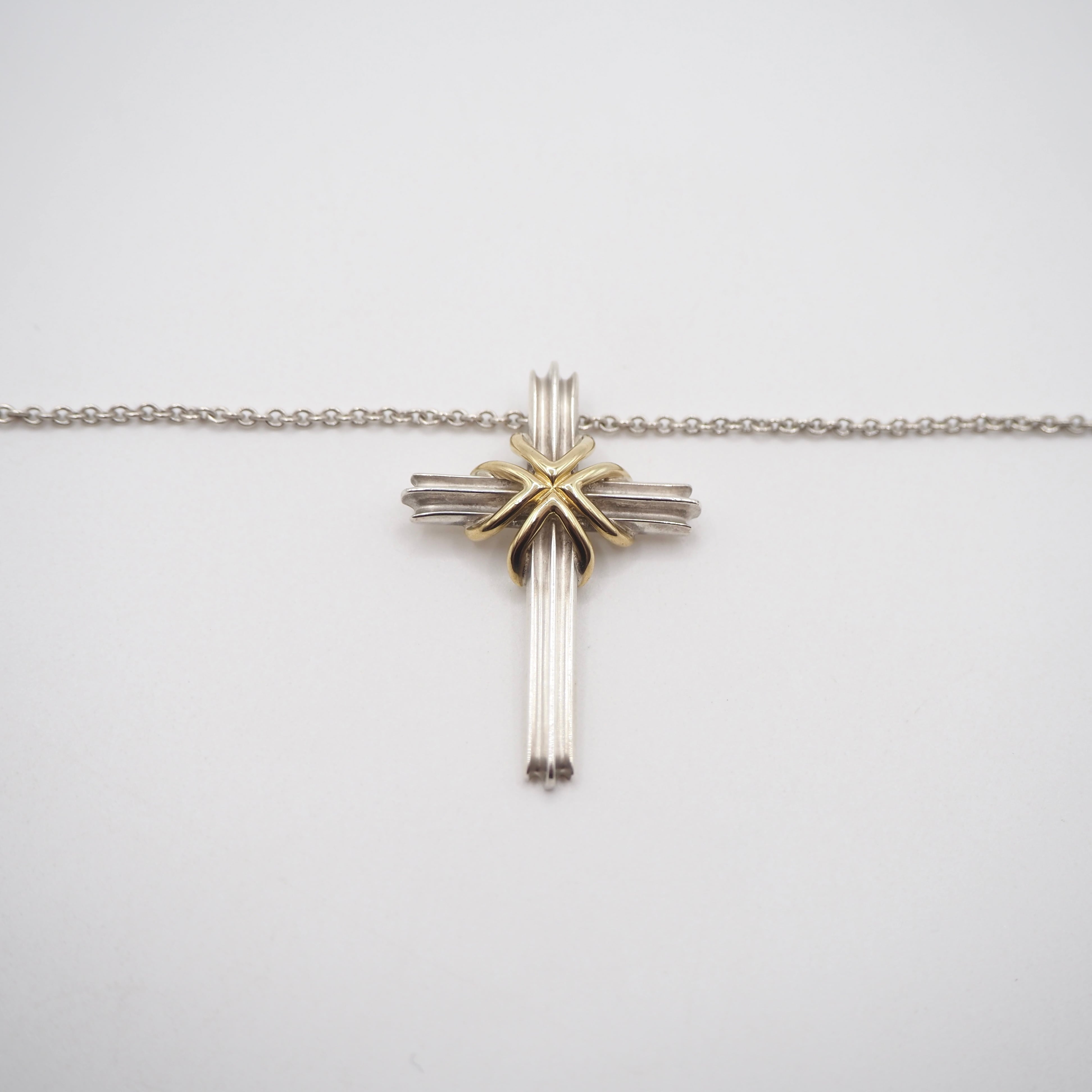 Tiffany&Co. シグネチャークロスコンビネックレス シルバー925 K18