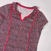 Paradiso パラディーゾ 千鳥柄 スキッパー 半袖 ドライシャツ カットソー S/マルチ レディース ゴルフ