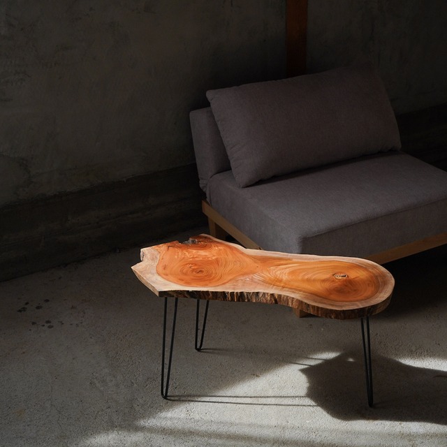 欅の輪切り材 ローテーブル （高さ・カラー変更無料）