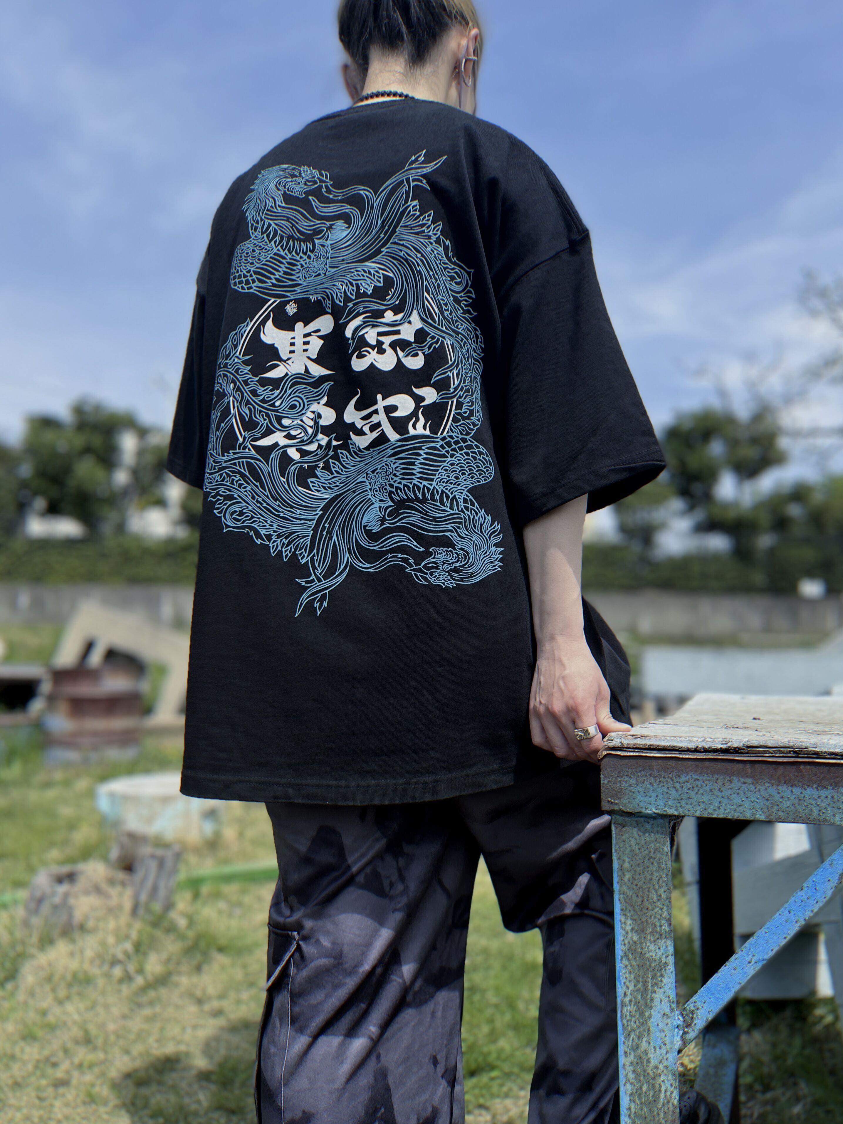 T-Shirt雲雀 Black×Blue | 東京13零式