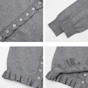 frill knit cardigan　J00262