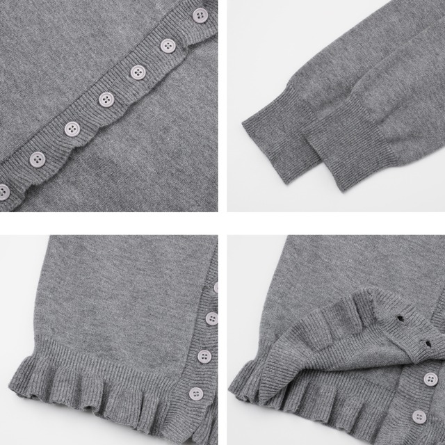frill knit cardigan　J00262