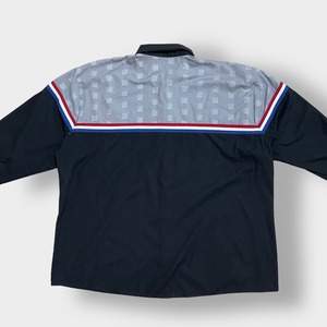 Goodwrench GM ロゴ ワークシャツ 長袖シャツ ゼネラルモーターズ 車 刺繍 ワッペン 切替 2XLビッグサイズ バイカラー MEXICO製 US古着