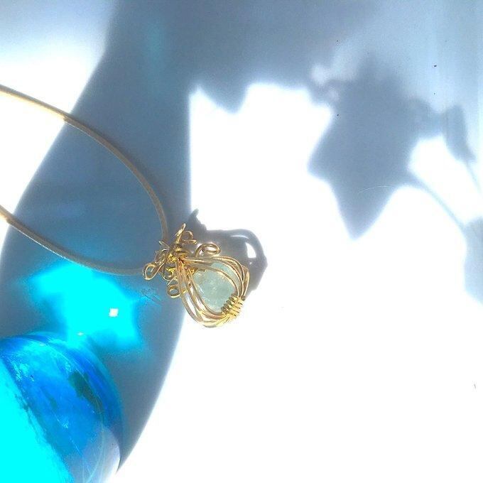 【一点物】✦3月の誕生石✦⋆.·Panier de Aquamarine⋆.·アクアマリンの原石ネックレス·.⋆✦