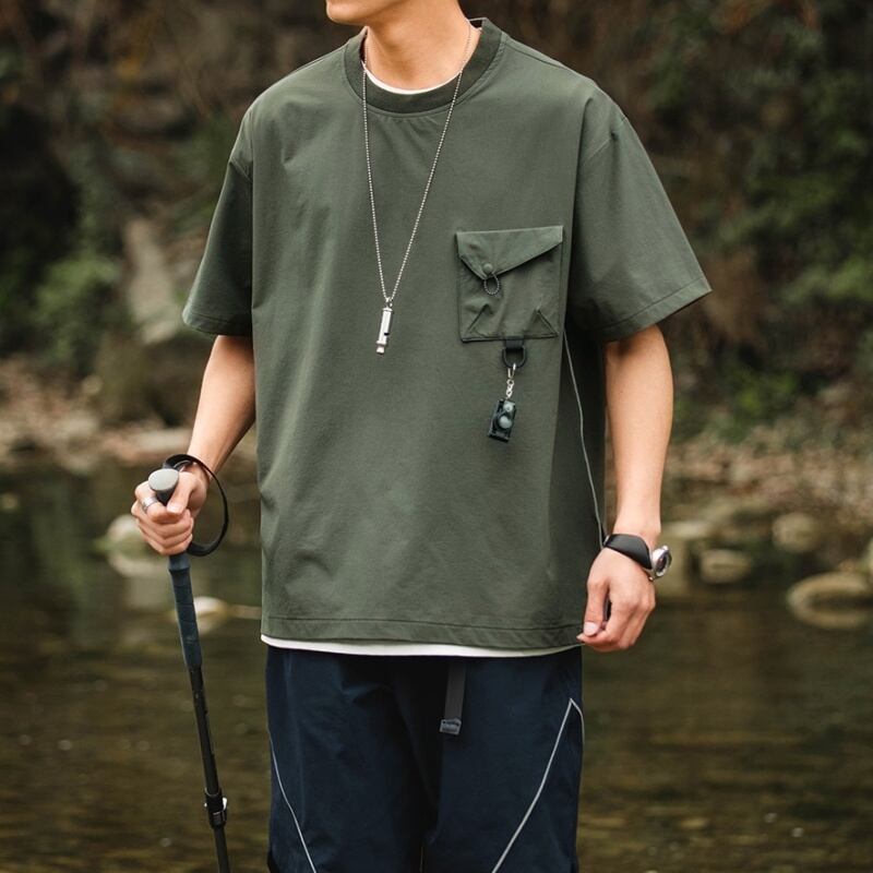 リフレクターライン付きワイドシルエット半袖Tシャツ setup対応 A18944