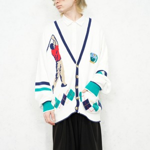 USA VINTAGE Golden Bear GOLF DESIGN COTTON CARDIGAN/アメリカ古着ゴールデンベアーゴルフデザインコットンカーディガン