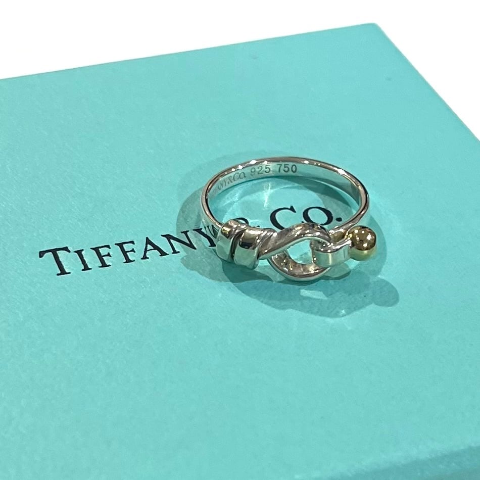 TIFFANY&CO】2214 ティファニー結ツイストフック18kリング 13号