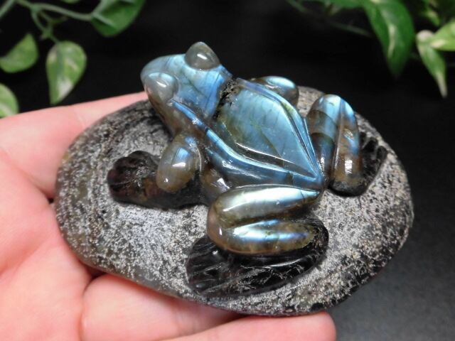 【送料無料】【高品質】ラブラドライトカエル　no.1