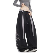 ストリート  裏起毛 ゴシックレタリング刺繍 スウェットパンツ P382