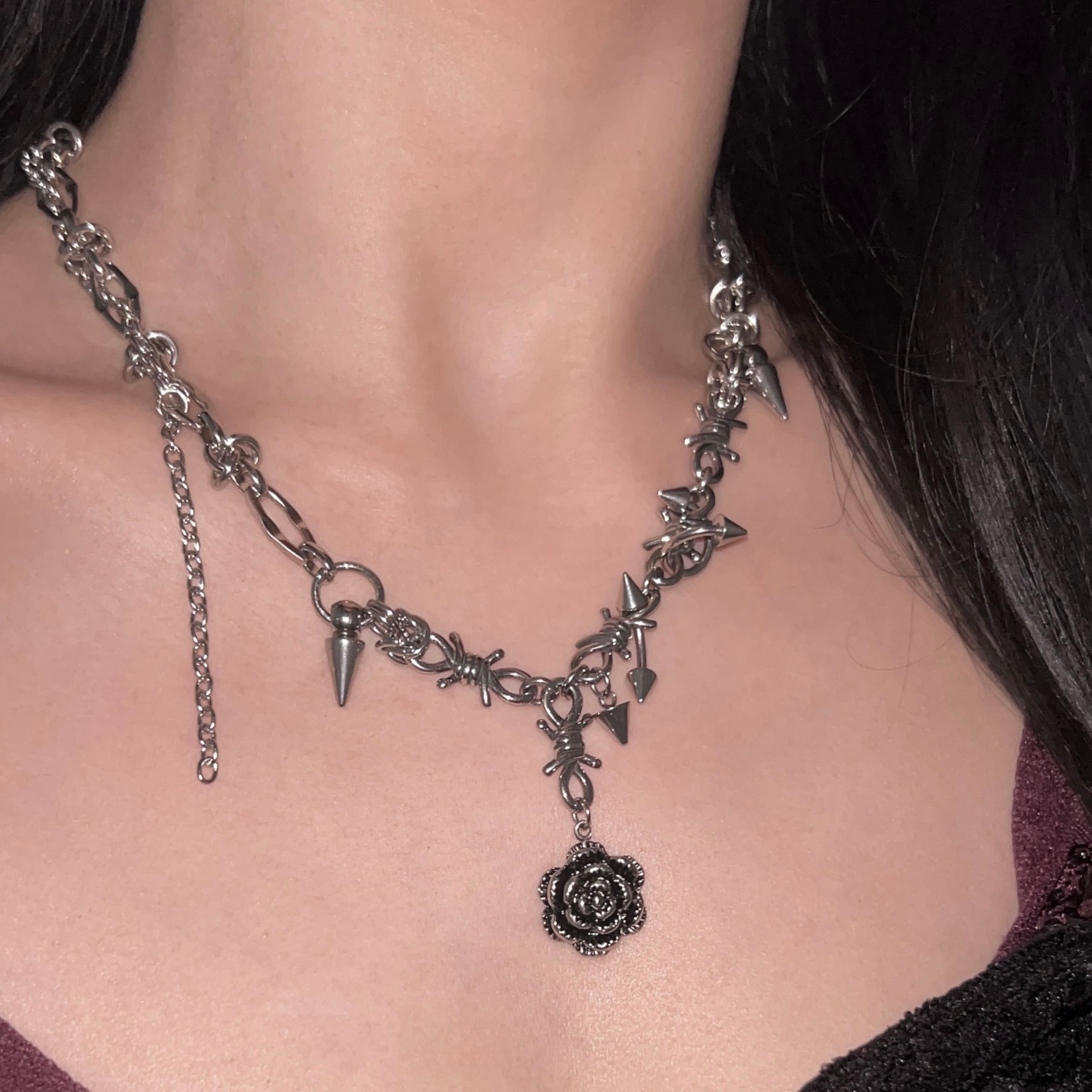 rose barbwire necklace | VENE